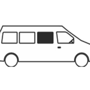 Boční posuvné okno CARBEST pro VW Crafter (2018- ), přední levé, 1488x713mm, tonované 304144