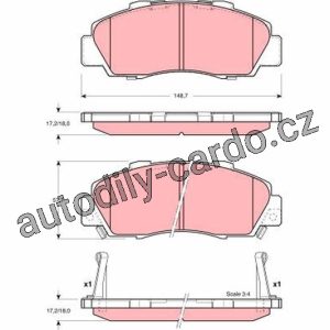 Sada brzdových destiček TRW GDB3196 – HONDA INTEGRA Sada brzdových destiček TRW GDB3196 – HONDA INTEGRA