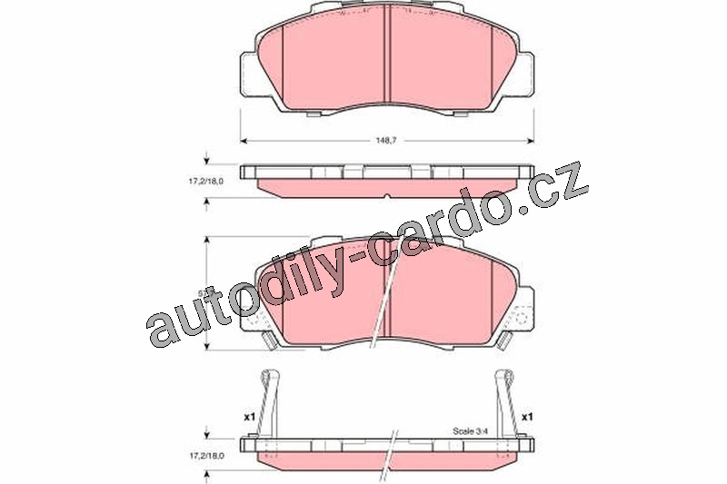 Sada brzdových destiček TRW GDB3196 - HONDA INTEGRA