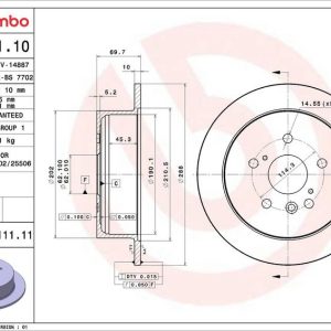 Brzdový kotouč BREMBO 08.A111.10