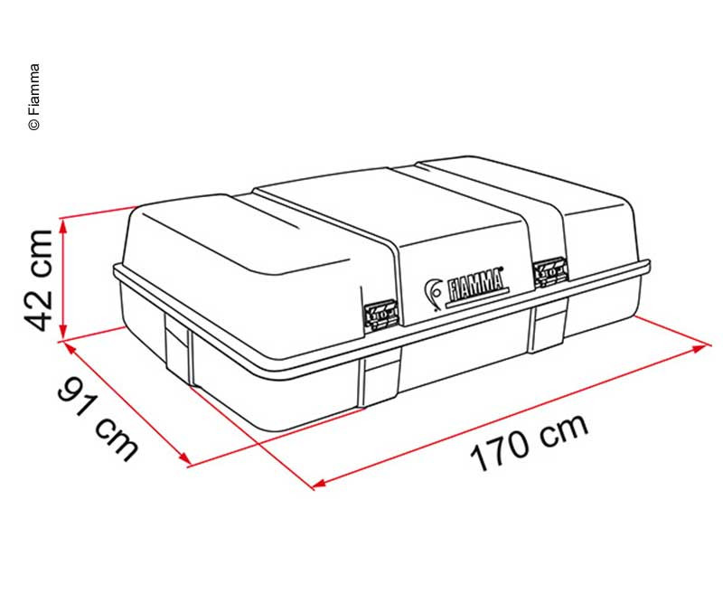 Box střešní a zadní Fiamma Ultra-Box 3 Top 520L (pro obytné automobily, plast ABS-Plus, nerezové kování, objem 520 l) 314831