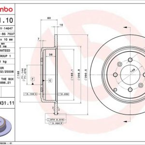 Brzdový kotouč BREMBO 08.6931.11