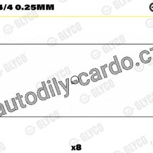Ojniční ložisko GLYCO 71-3694/4 0.25MM – sada