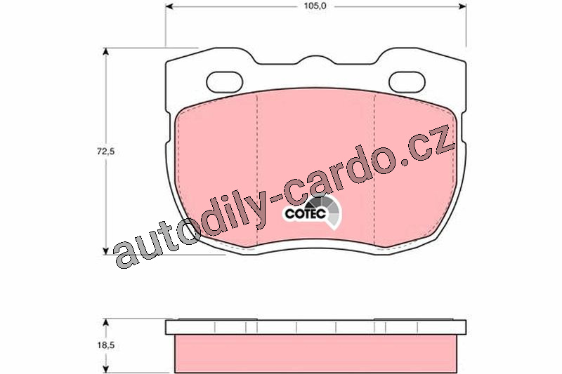 Sada brzdových destiček TRW GDB394 - LANDROVER