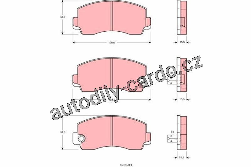 Sada brzdových destiček TRW GDB212 - MITSUBISHI, TOYOTA CELICA