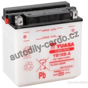 Motobaterie YUASA YB16B-A 16Ah 207A 12V L+ /160x90x161/ Motobaterie YUASA YB16B-A 16Ah 207A 12V L+ /160x90x161/