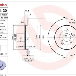 Brzdový kotouč BREMBO 08.A534.31
