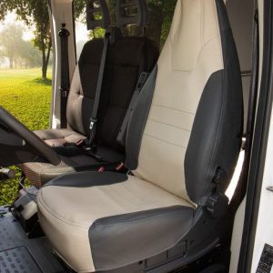 Potah sedadla pro Fiat Ducato od 2014 z umělé kůže šedý a béžový s prošíváním 1 ks 308028 Potah sedadla pro Fiat Ducato od 2014 z umělé kůže šedý a béžový s prošíváním 1 ks 308028