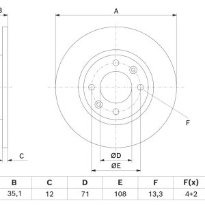 BO 0986479H54 Brzdový kotouč BOSCH – lakovaný