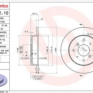 Brzdový kotouč BREMBO 08.5582.10