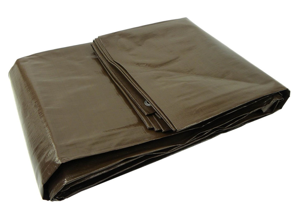 Plachta standard extra hrubá 200g/m2, 5x8m, hnědá 319136