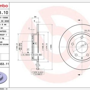 Brzdový kotouč BREMBO 08.C653.11