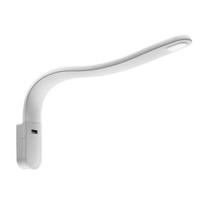 Svítidlo na ohebném rameni LED bílé se silikonovým pláštěm a nabíjecím portem USB-A 1,5 A 12 V neutrální bílá pro karavany a obytné vozy 303168