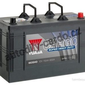 Autobaterie YUASA 663 SHD 115Ah 800A 12V P+ /345x172x232/