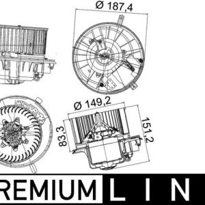 MH AB 149 000P ventilátor topení a klimatizace MAHLE 718817 MH AB 149 000P ventilátor topení a klimatizace MAHLE 718817