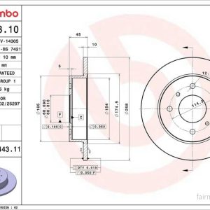 Brzdový kotouč BREMBO 08.5443.10