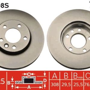 TR DF4308S Brzdový kotouč TRW – lakovaný TR DF4308S Brzdový kotouč TRW – lakovaný