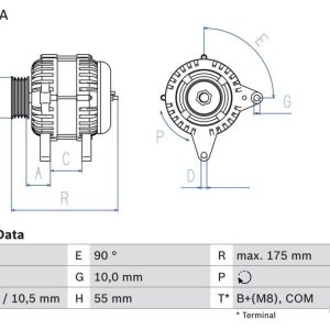 BO 0986082240 Alternátor BOSCH-výměnný díl