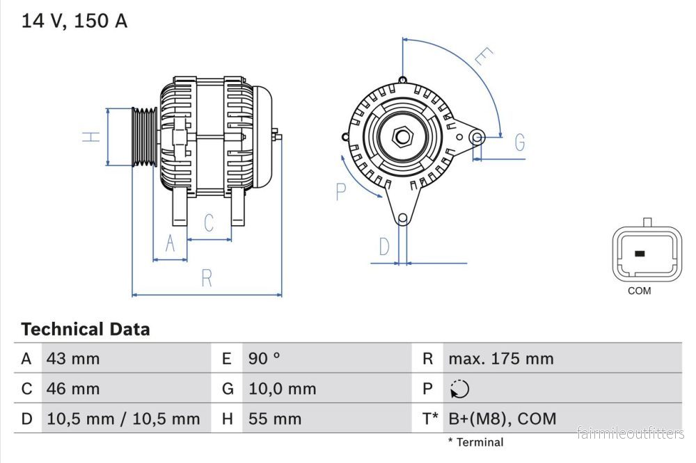 BO 0986082240 Alternátor BOSCH-výměnný díl