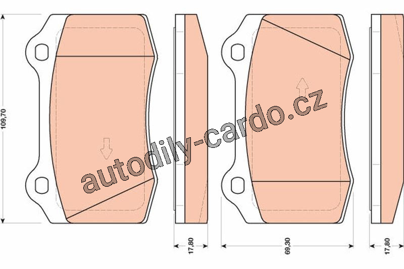 Sada brzdových destiček TRW GDB1772 - FORD FOCUS RS 02-04