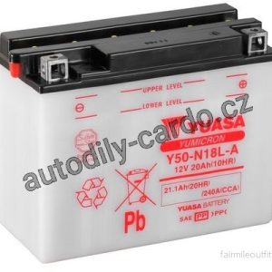 Motobaterie YUASA Y50-N18L-A 20Ah 260A 12V P+ /205x90x162/