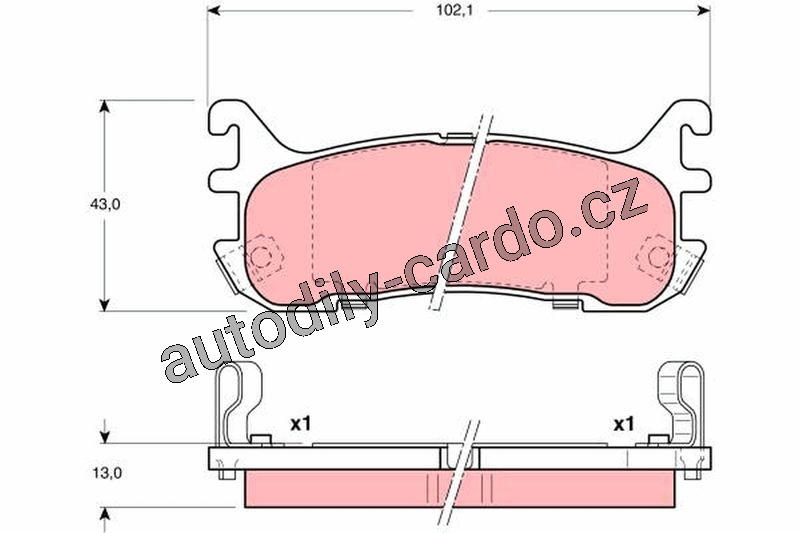 Sada brzdových destiček TRW GDB3129 - MAZDA MX-5 II