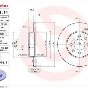 Brzdový kotouč BREMBO 08.6918.14