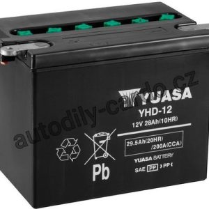 Motobaterie YUASA YHD-12 28Ah 240A 12V L+ /206x133x165/ Motobaterie YUASA YHD-12 28Ah 240A 12V L+ /206x133x165/