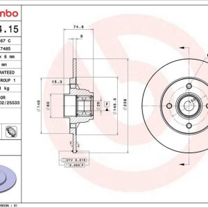 Brzdový kotouč BREMBO 08.5834.15