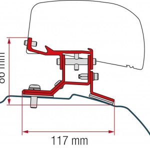 Adaptér na uchycení markýzy Fiamma F40 Van na střechu Ford Transit Custom L1/H1 RHD (2012-) černý 305998 Adaptér na uchycení markýzy Fiamma F40 Van na střechu Ford Transit Custom L1/H1 RHD (2012-) černý 305998