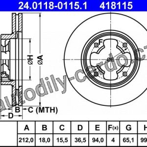 Brzdový kotouč ATE 24.0118-0115 (AT 418115)