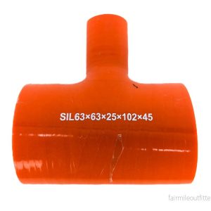 Hadice silikonová spojka T, průměr 63x63x25 mm, délka 102×45 mm, oranžová 731976