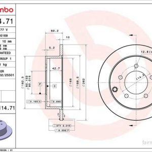 Brzdový kotouč BREMBO 08.A114.71