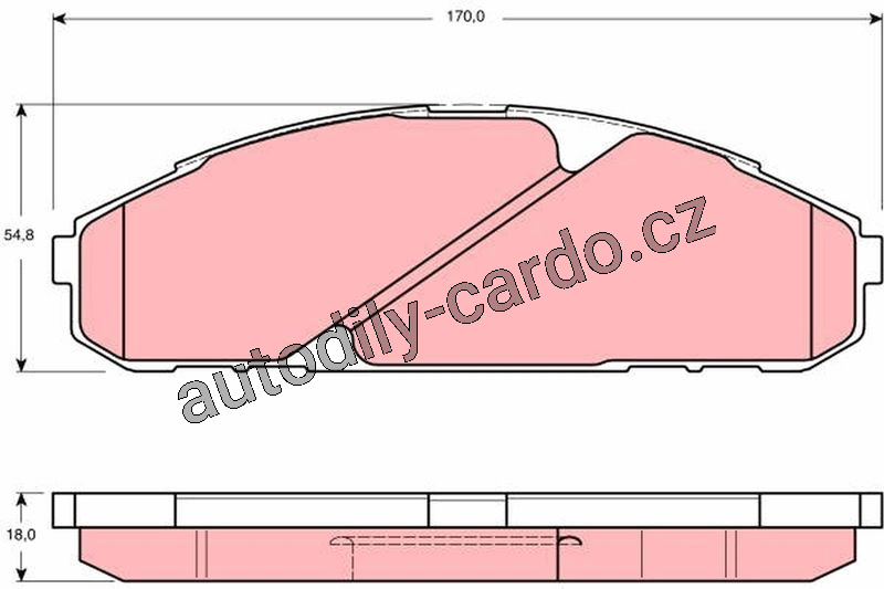 Sada brzdových destiček TRW GDB3394 - NISSAN PATROL