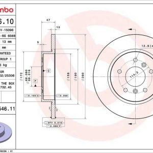 Brzdový kotouč BREMBO 08.C546.11