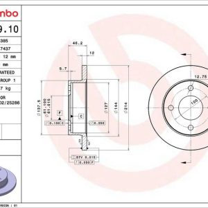 Brzdový kotouč BREMBO 08.5629.10