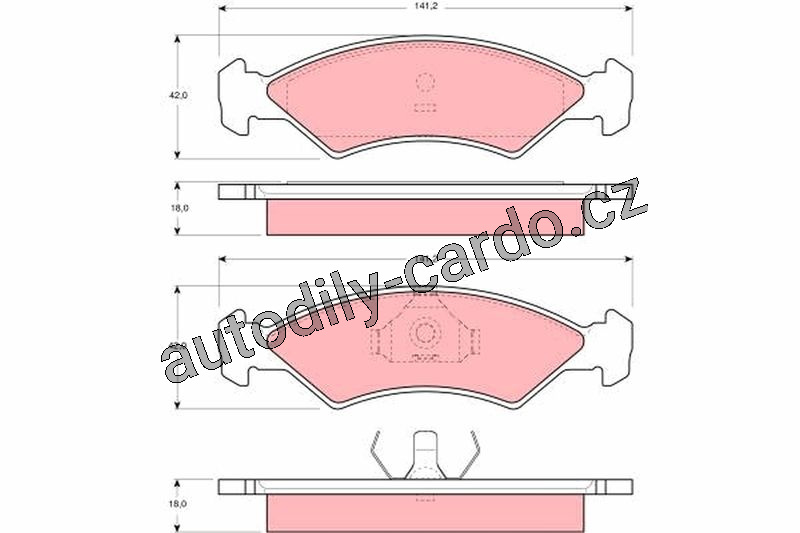 Sada brzdových destiček TRW GDB311 - FORD FIESTA