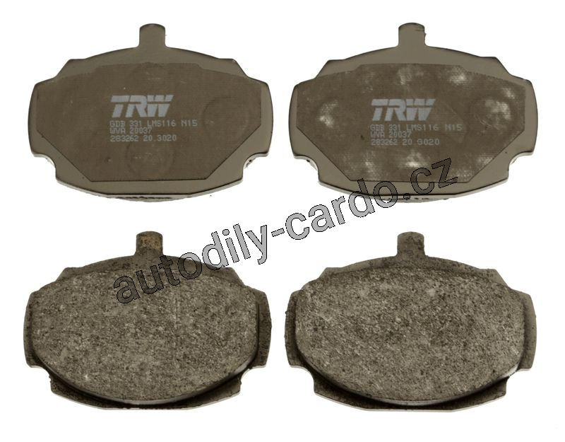 Sada brzdových destiček TRW GDB331 - MG (ROVER)