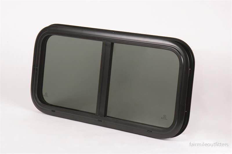 Posuvné okno z pravého skla Carbest RW-Motion (500 × 350 mm) – černý hliníkový rám 304987