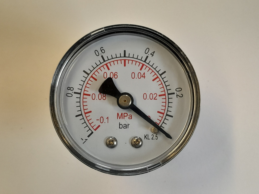 Manometr 1/8" -1-0 barů MZ 50mm, plast zadní 735274
