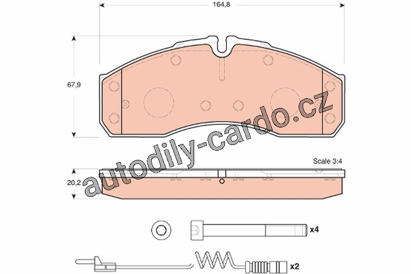 Sada brzdových destiček TRW GDB1694 -MERCEDES SPRINTER 616 CDI 01-