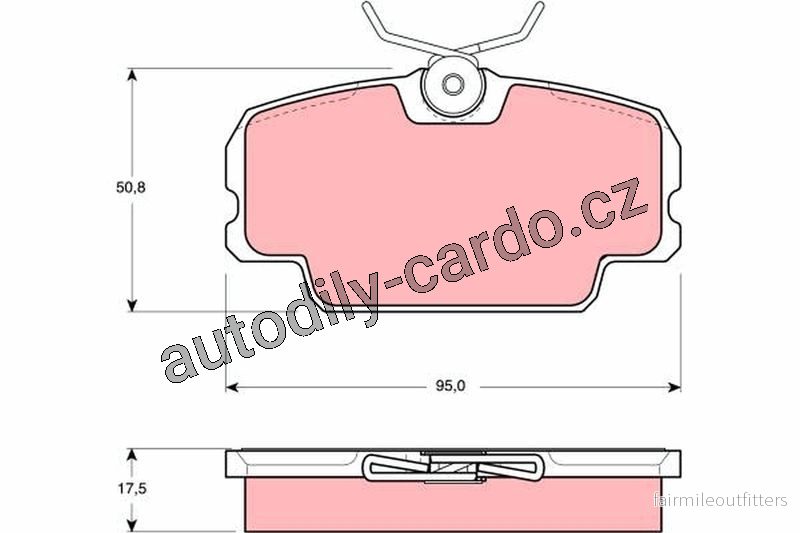 Sada brzdových destiček TRW GDB434 - Mercedes 190