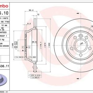 Brzdový kotouč BREMBO 08.A536.11