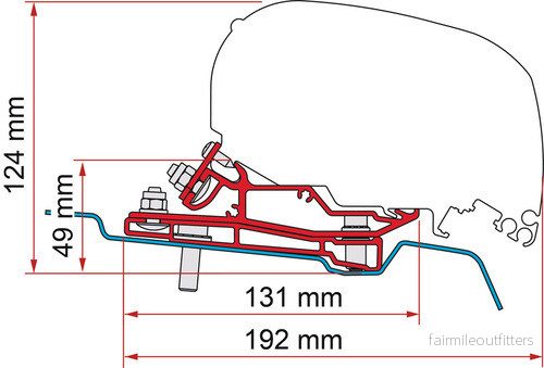 Sada adaptérů Fiamma pro Ford Transit L3H3 (320 cm, pravostranné řízení / RHD) 313993