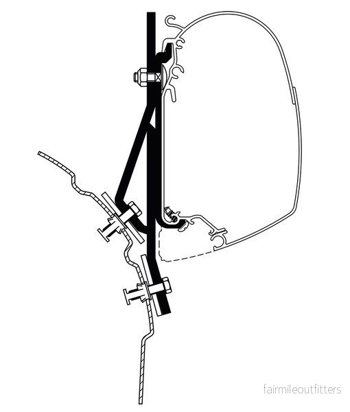 Adaptér markýzy Thule Omnistor pro VW T4 (2 ks, 8 cm) 313391