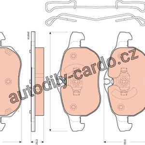Sada brzdových destiček TRW GDB1657 – OPEL ZAFIRA